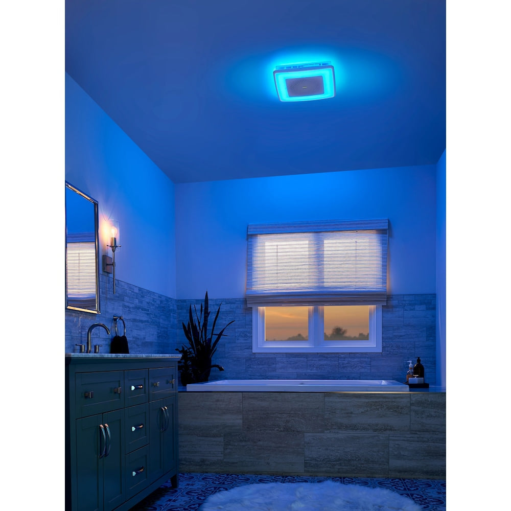 110 CFM 1.5 Sones Bathroom Fan, ChromaComfort Bluetooth Speaker (for bathrooms up to 105 sq. ft.)