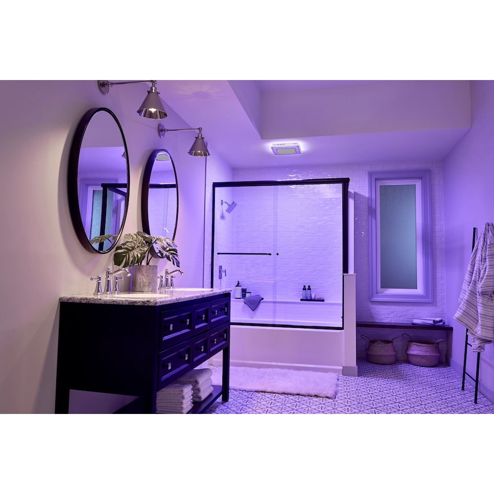 110 CFM 1.5 Sones Bathroom Fan, ChromaComfort Bluetooth Speaker (for bathrooms up to 105 sq. ft.)