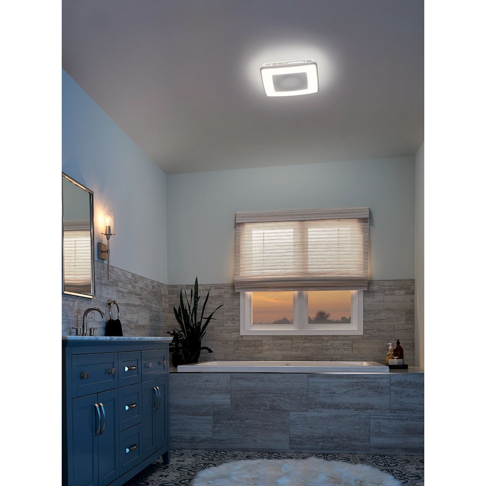 110 CFM 1.5 Sones Bathroom Fan, ChromaComfort Bluetooth Speaker (for bathrooms up to 105 sq. ft.)