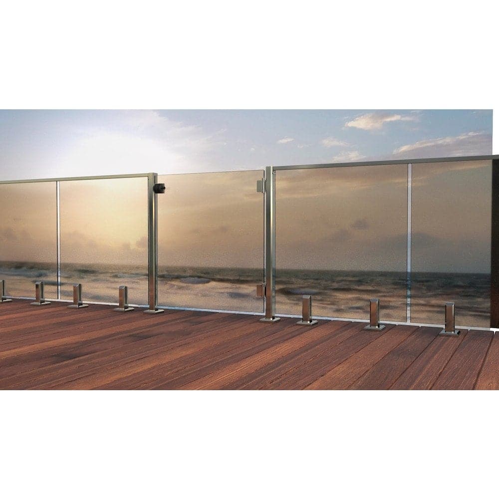 42-inch W Deck Railing Tempered Clear Glass Gate Panel