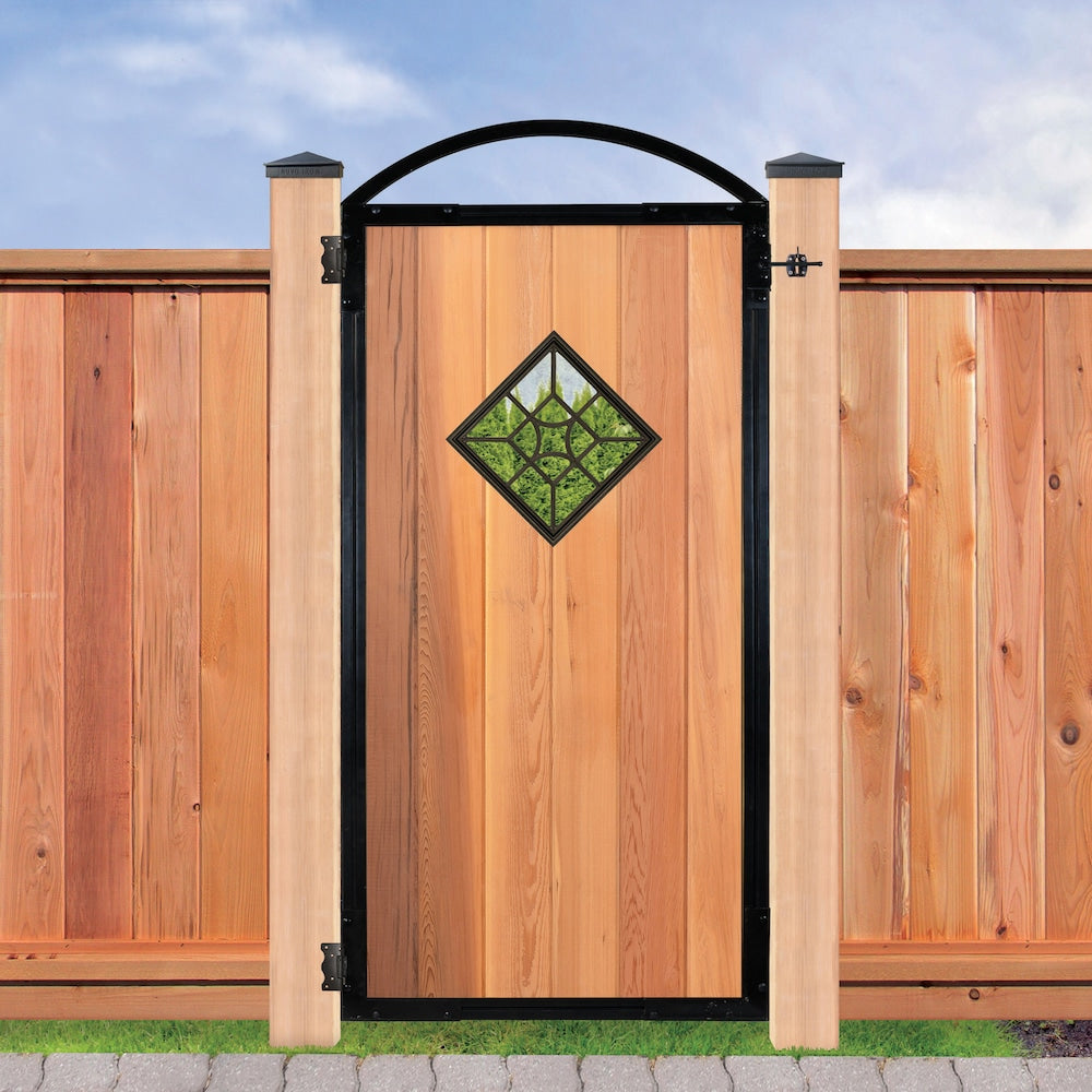 15 in. x 15 in. Square/Diamond Black Cast Aluminum Insert for Wooden Gate