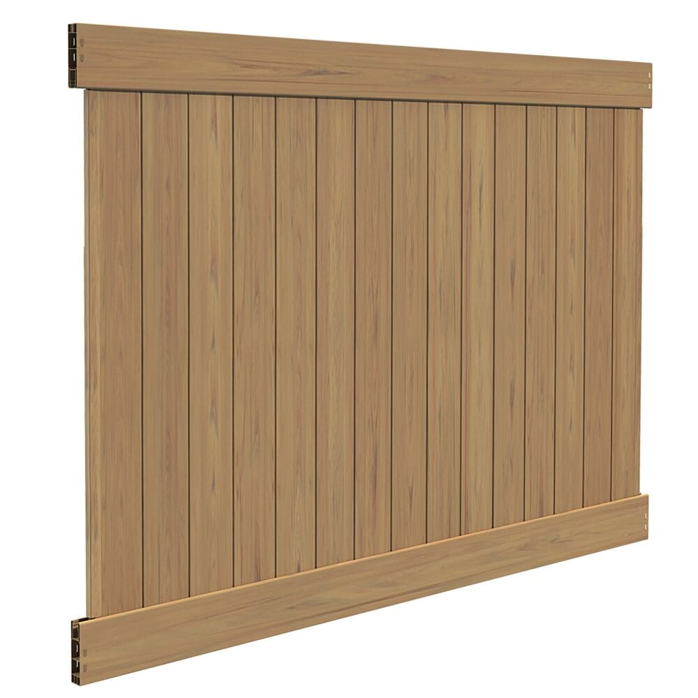 6ft. X 8ft. Cypress vinyl fence privacy panel kit with 5.5 in. top rail