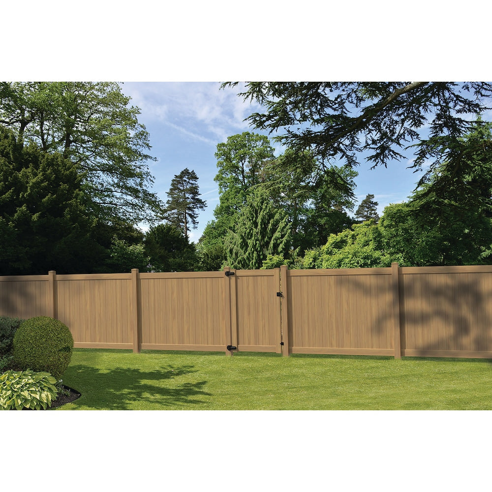 6ft. X 8ft. Cypress vinyl fence privacy panel kit with 5.5 in. top rail