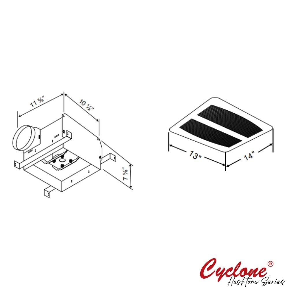 Cyclone Cyclone HushTone 110 CFM, 0.9 sones Quiet Bathroom Fan, (for rooms <100 sq. ft.), ENERGY STAR CERTIFIED