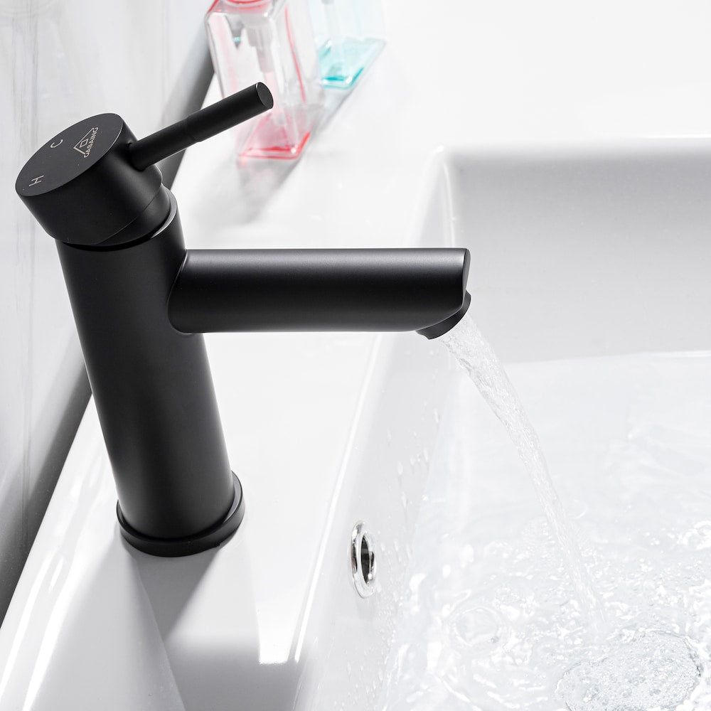 Single Hole Single-Handle Bathroom Faucet Deck Plate in Matte Black
