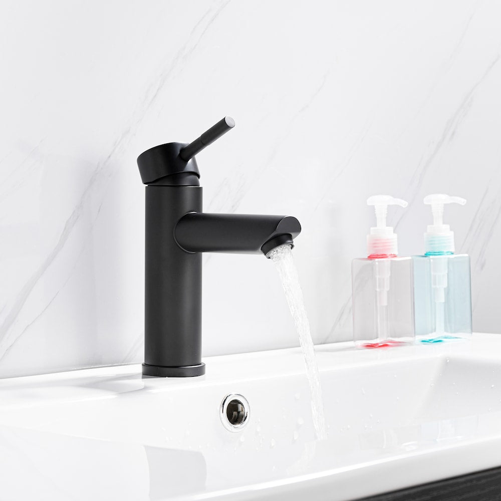 Single Hole Single-Handle Bathroom Faucet Deck Plate in Matte Black