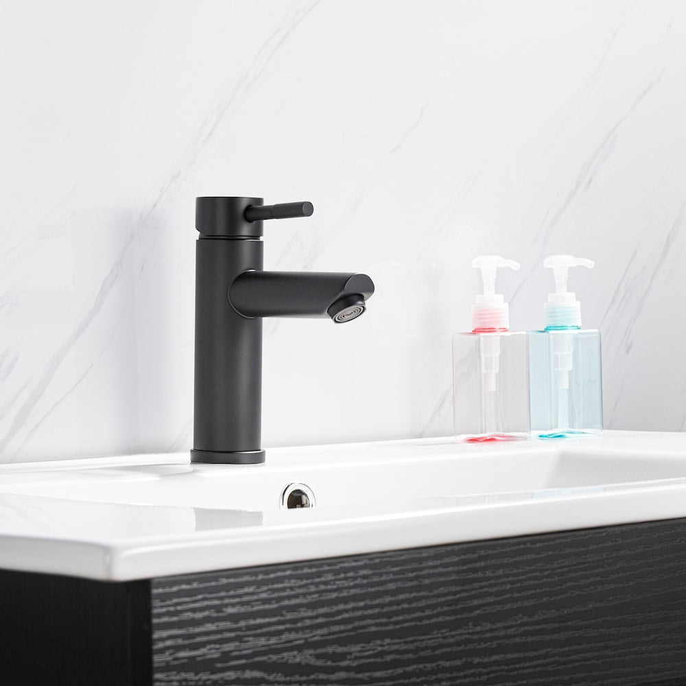 Single Hole Single-Handle Bathroom Faucet Deck Plate in Matte Black