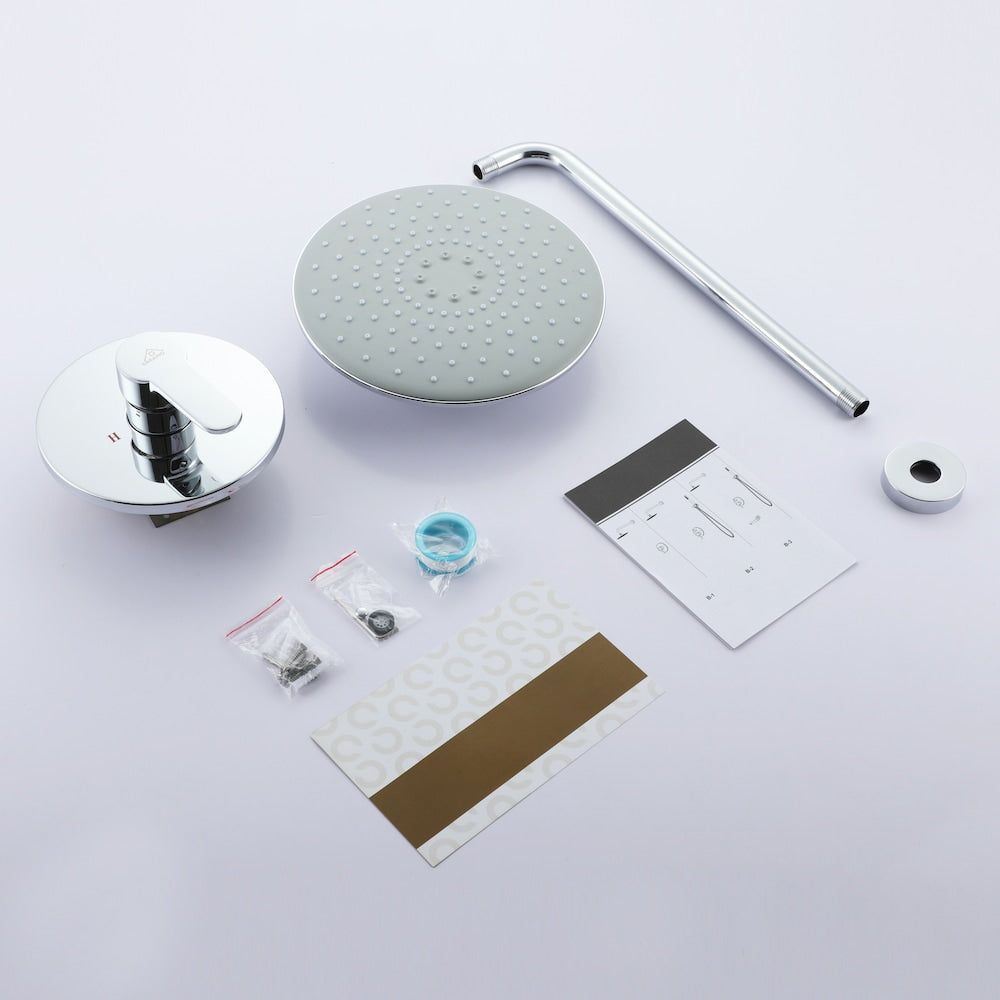 Wall Mounted Single-Handle 3 Sprays Shower Faucet in Chrome