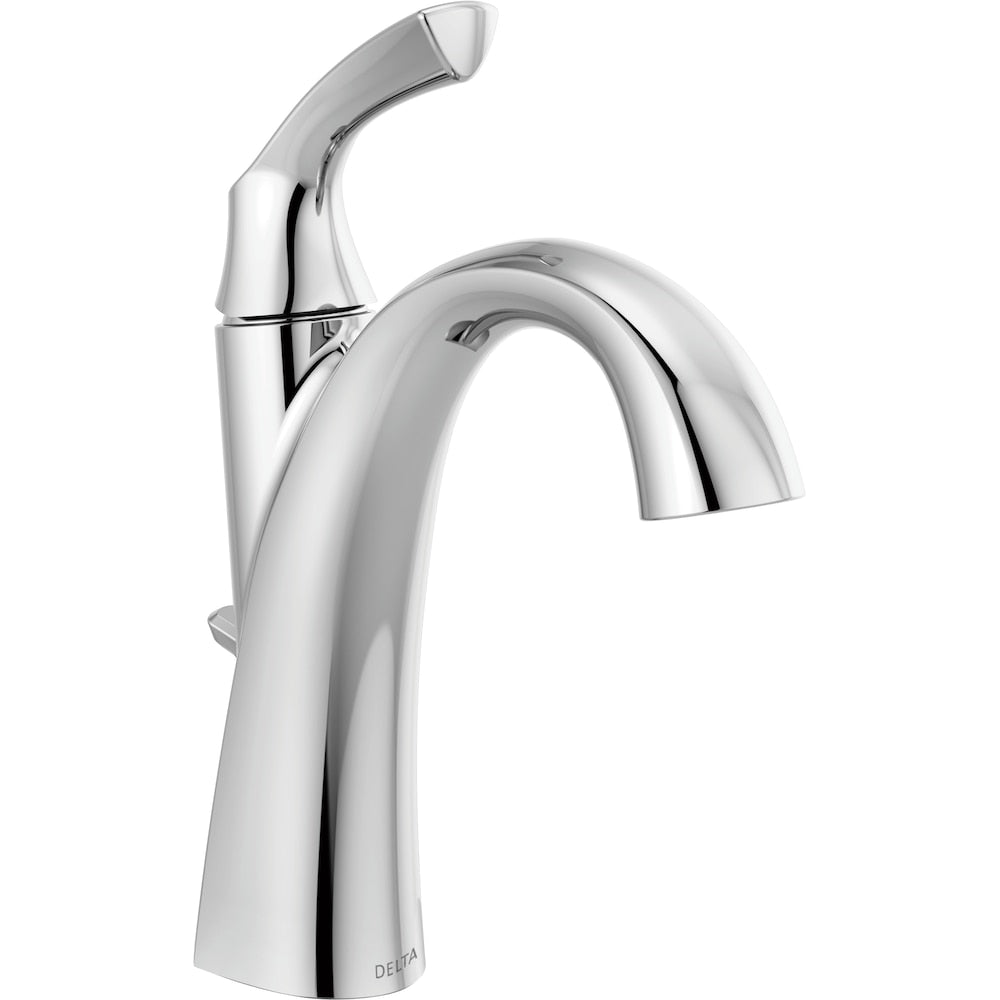 Robinet de salle de bain central à poignée unique Sandover en chrome