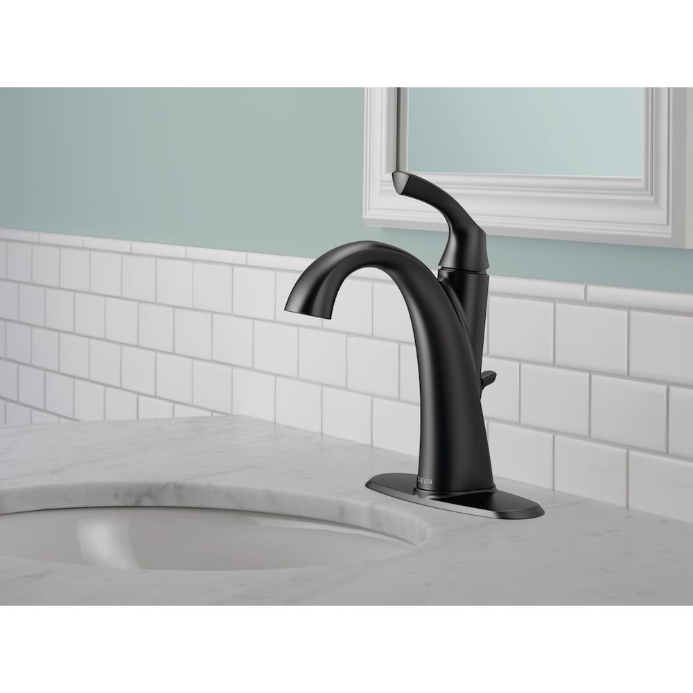 Sandover Single Handle Centerset Bathroom Faucet in Matte Black