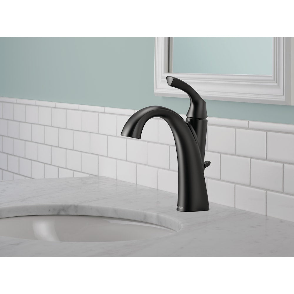 Sandover Single Handle Centerset Bathroom Faucet in Matte Black