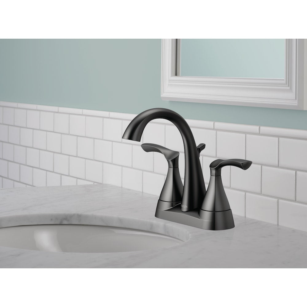 Sandover 2 Handle Centerset Bathroom Sink Faucet in Matte Black