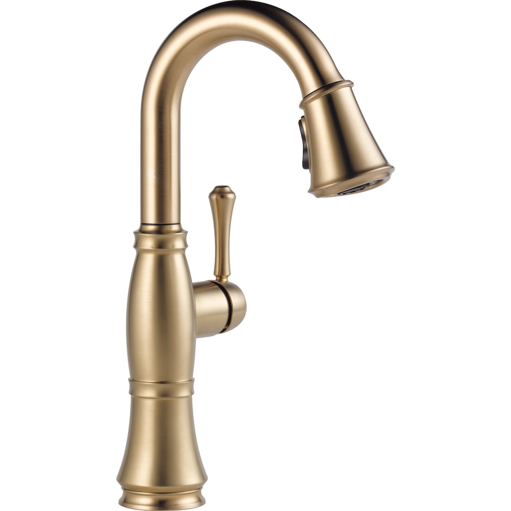 Robinet de bar/préparation à tirette à poignée unique Cassidy en bronze champagne Lumicoat