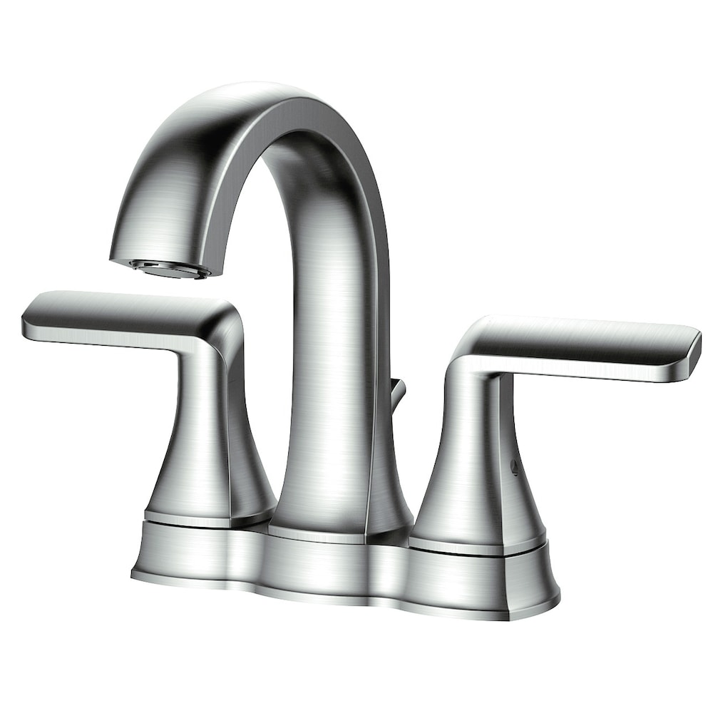 Robinet de salle de bain à 2 trous et 2 poignées Arezzo en nickel brossé