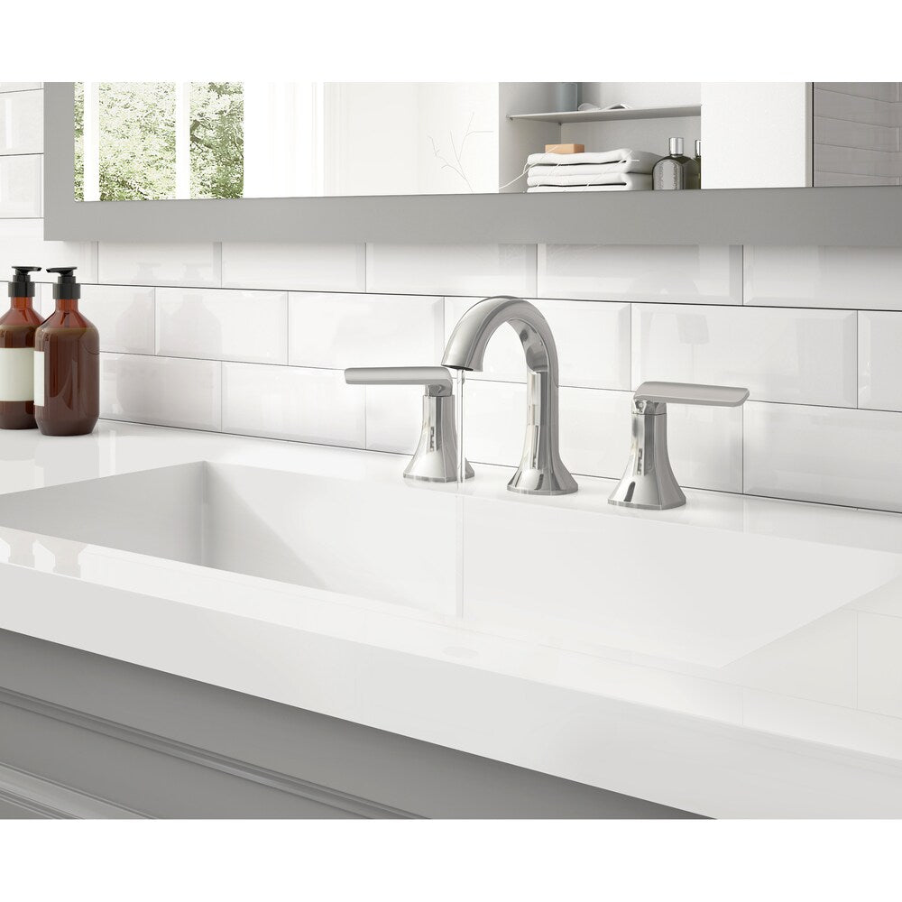 Robinet de salle de bain à 3 trous et deux poignées Arezzo en chrome