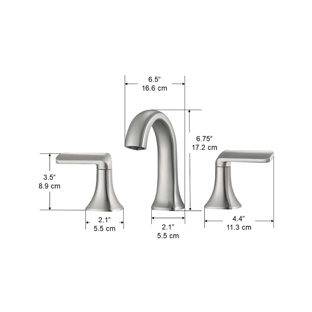 Arezzo 3-Hole Two Handle Widespread Bathroom Faucet in Brushed Nickel