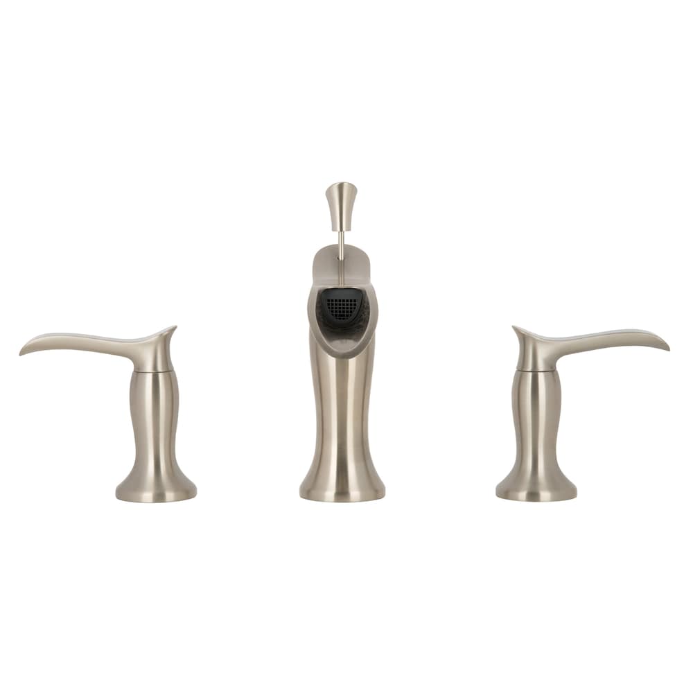 Eleganzia 3-Hole Two Handle Widespread Bathroom Faucet in Brushed Nickel