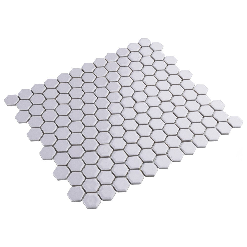 Sample - Metro 1" Hex Glossy Lavendar 6 in. x 6 in. Porcelain Mosaic