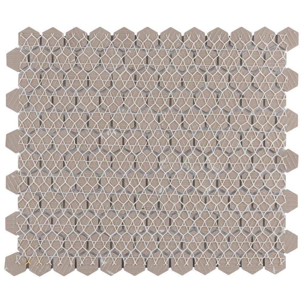 Sample - Metro 1" Hex Glossy Lavendar 6 in. x 6 in. Porcelain Mosaic