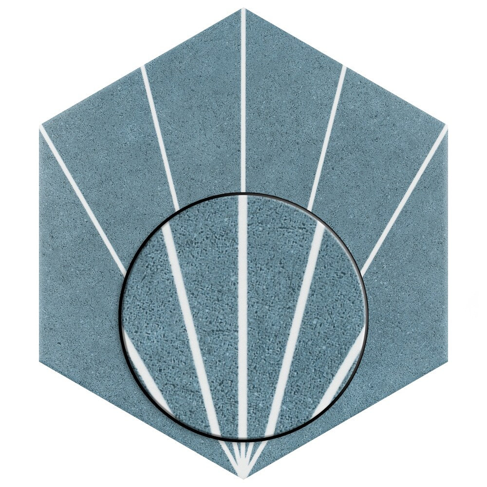 Sample - Aster Hex Azul 8-5/8 in. x 9-7/8 in. Porcelain Floor and Wall