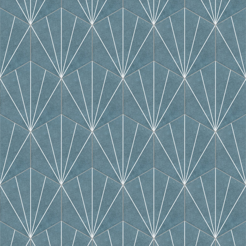 Sample - Aster Hex Azul 8-5/8 in. x 9-7/8 in. Porcelain Floor and Wall