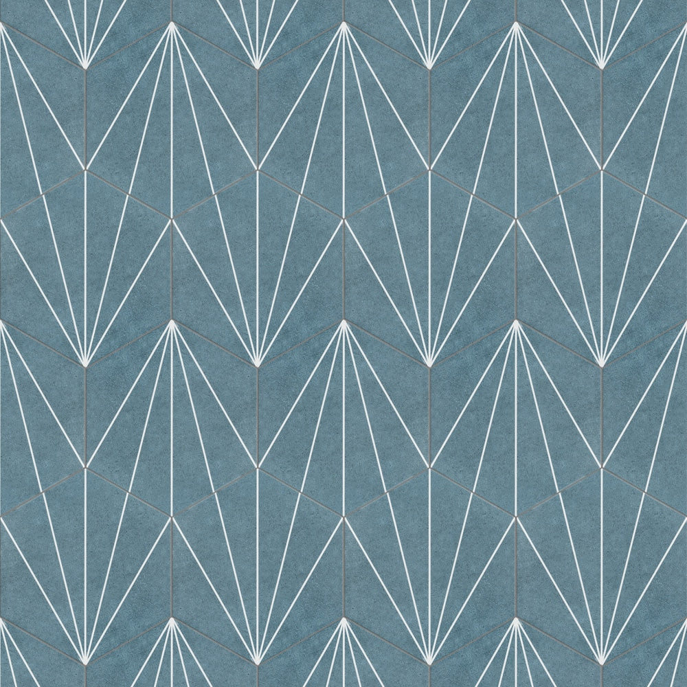 Sample - Aster Hex Azul 8-5/8 in. x 9-7/8 in. Porcelain Floor and Wall