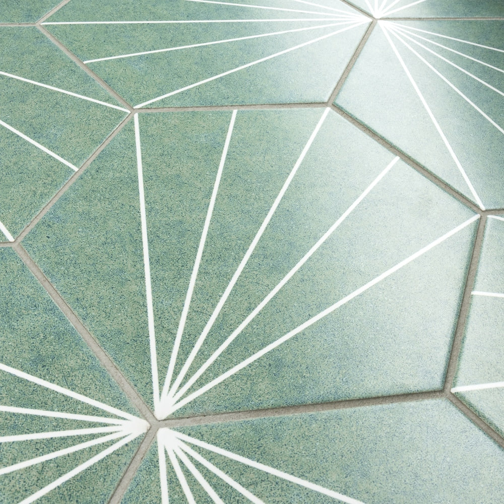 Sample - Aster Hex Verde 8-5/8 in. x 9-7/8 in. Porcelain Floor and Wall