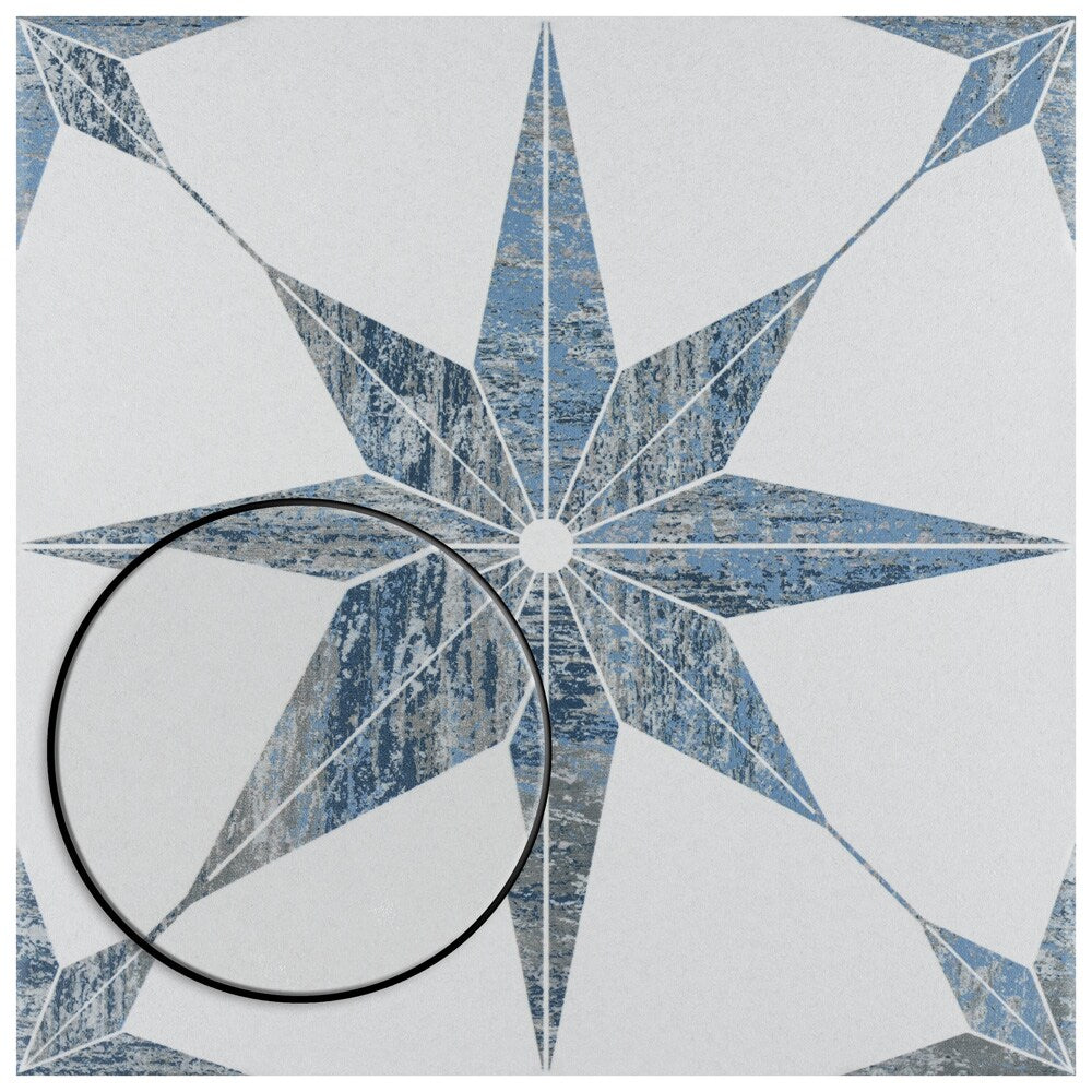 Sample - Cassis Stella Blue 9-3/4 in. x 9-3/4 in. Porcelain Floor and Wall