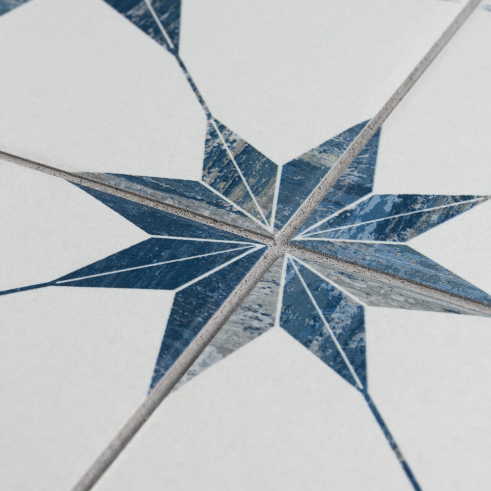 Sample - Cassis Stella Blue 9-3/4 in. x 9-3/4 in. Porcelain Floor and Wall