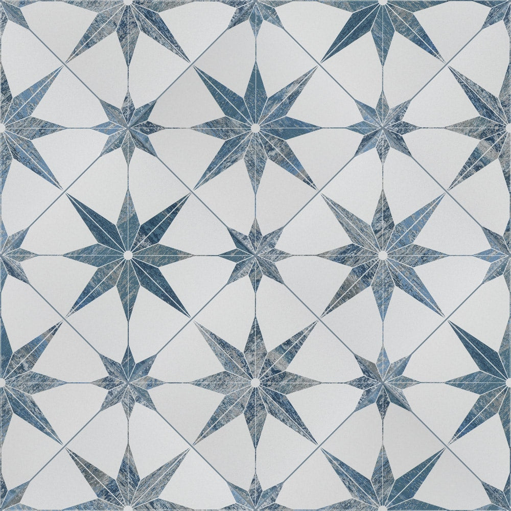 Sample - Cassis Stella Blue 9-3/4 in. x 9-3/4 in. Porcelain Floor and Wall