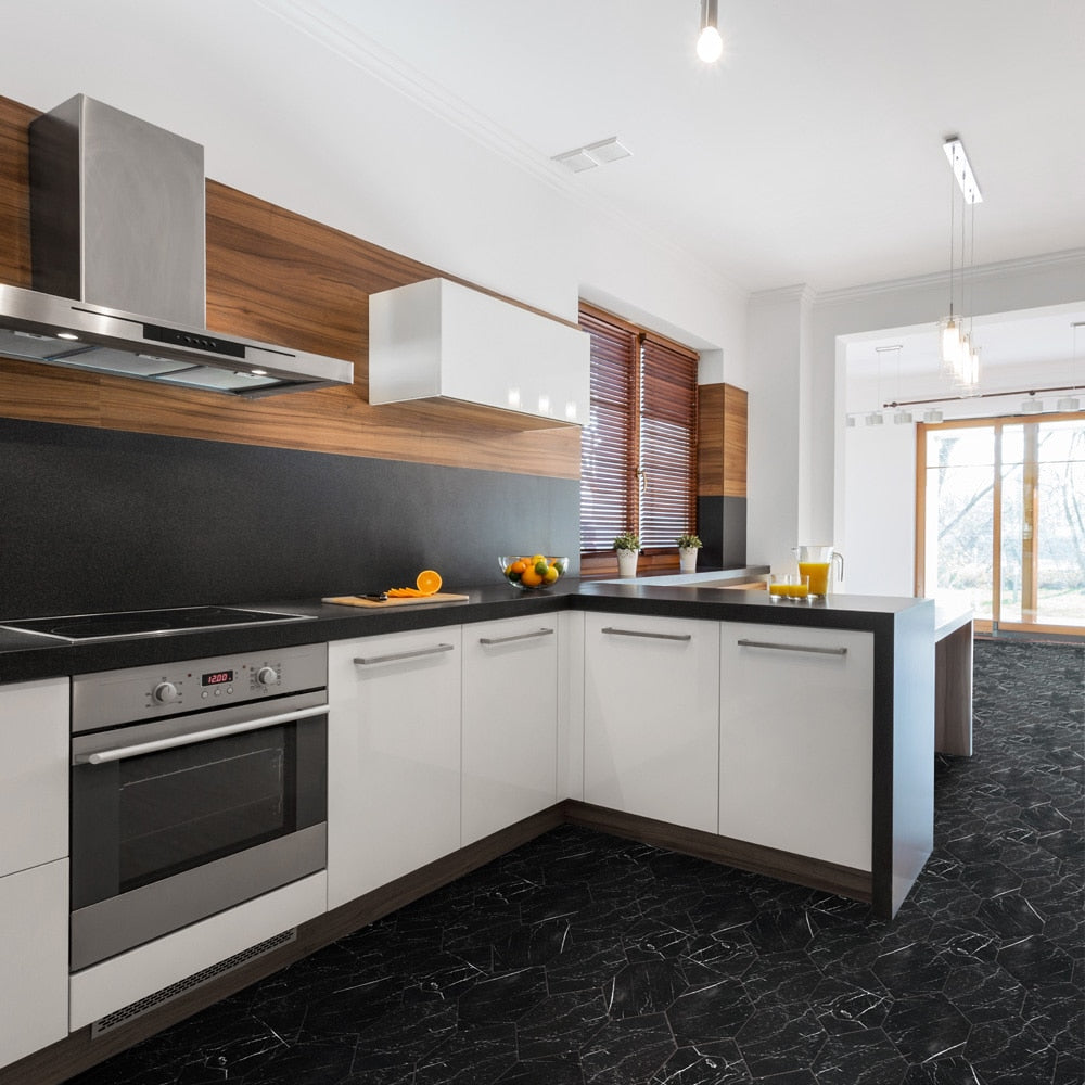 Marquina Kayak Black 6-1/2 in. x 12-1/2 in. Porcelain Floor and Wall Tile (8.4 sq. ft./Case)