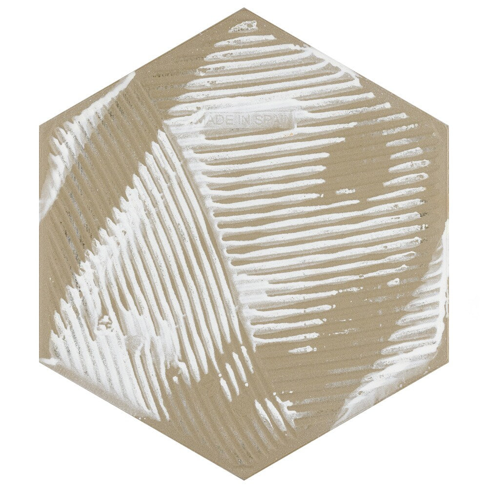 Sample - Venice Hex Black 8-5/8 in. x 9-7/8 in. Porcelain Floor and Wall