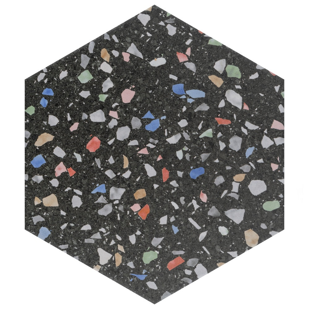 Sample - Venice Hex Colors Dark 8-5/8 in. x 9-7/8 in. Porcelain Floor and Wall