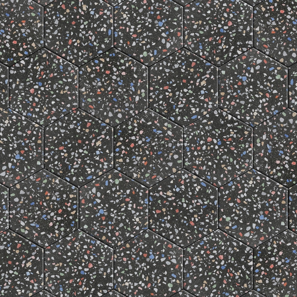 Sample - Venice Hex Colors Dark 8-5/8 in. x 9-7/8 in. Porcelain Floor and Wall