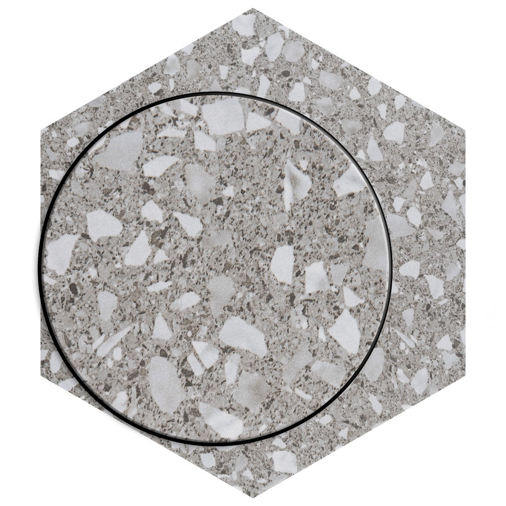 Sample - Venice Hex XT Silver 8-5/8 in. x 9-7/8 in. Porcelain Floor and Wall