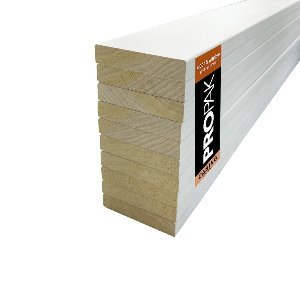 (10-Pack) 1/2-Inch x 2 1/2-Inch x 96-inch Primed Finger Joint Poplar Modern Casing ValuPAK