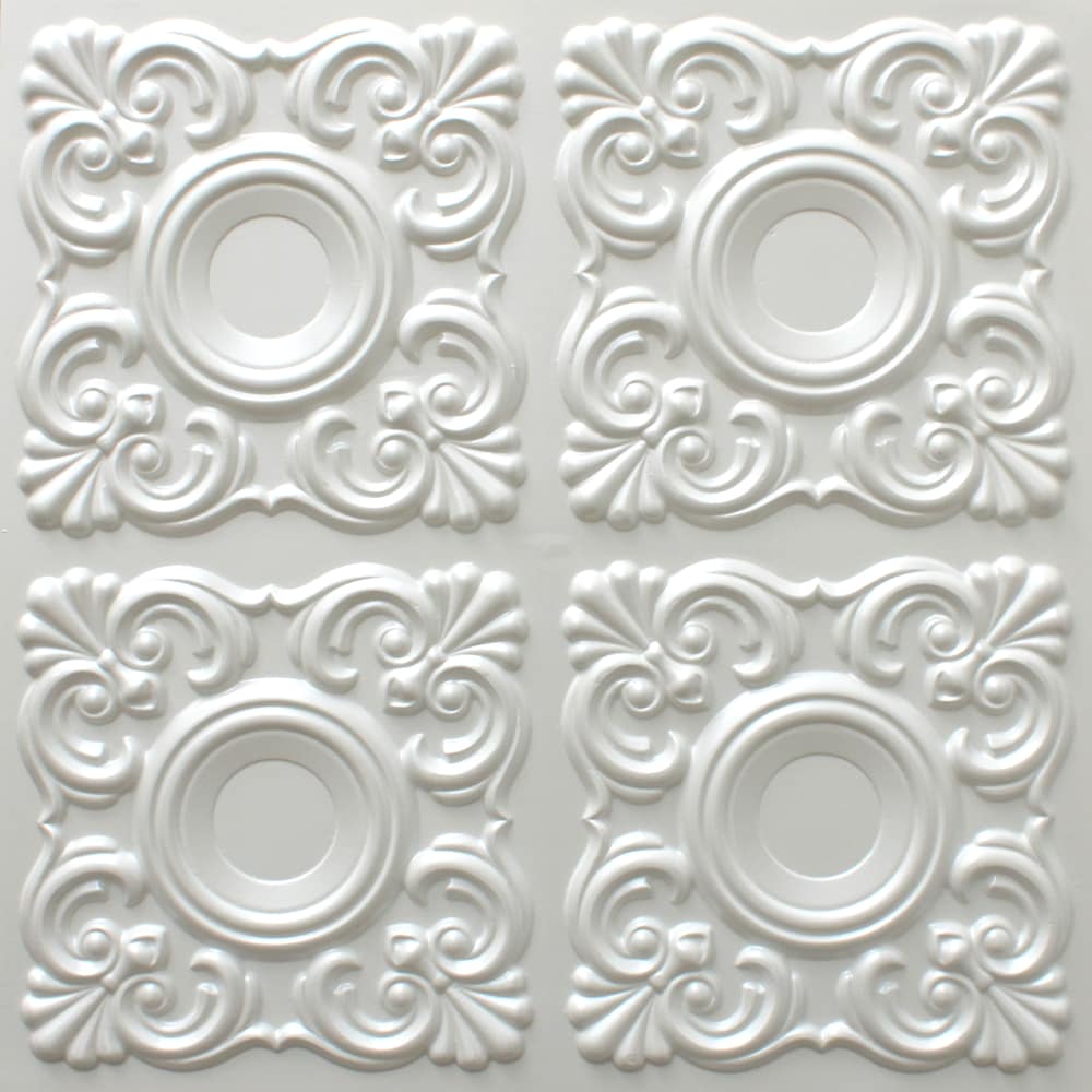 Falkirk Perth 2 ft. x 2 ft. Glue Up Ceiling Panel in Pearl White