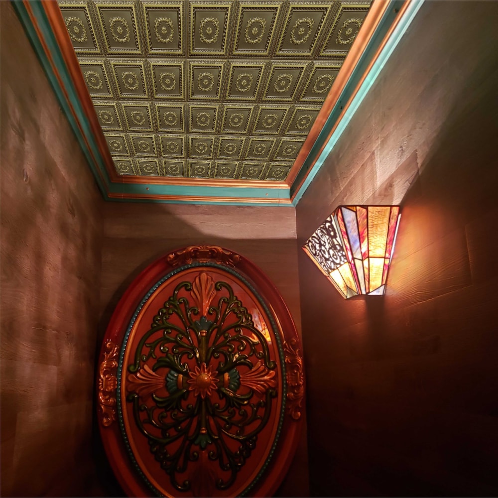 Falkirk Perth 2 ft. x 2 ft. Glue Up or Lay In Ceiling Panel in Antique Brass