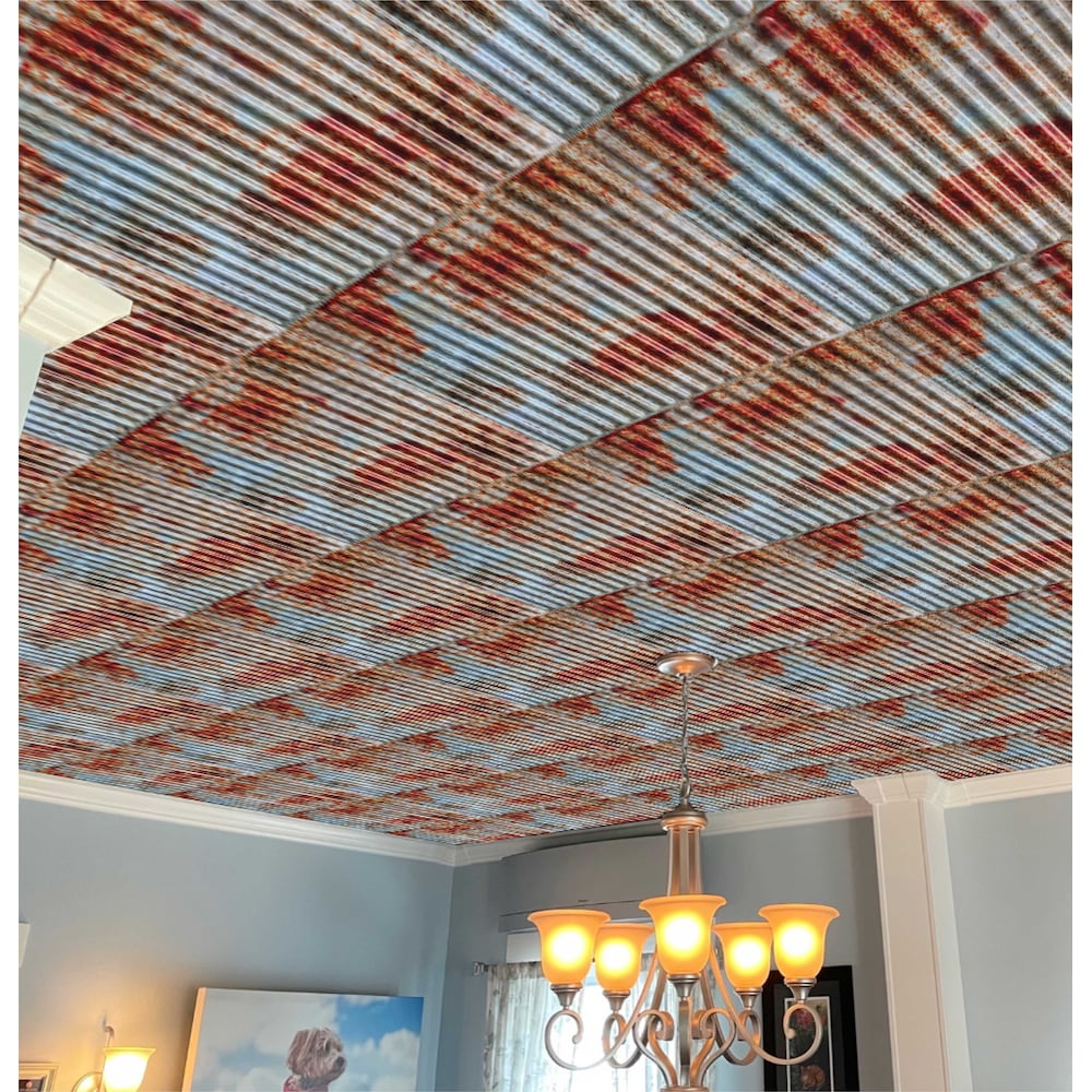 Falkirk Perth 2 ft. x 2 ft. Lay In corrugated Ceiling Panel in Old Tin Roof