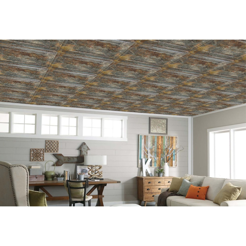 Falkirk Perth 2 ft. x 2 ft. Lay In Ceiling Panel in Simply Rustic