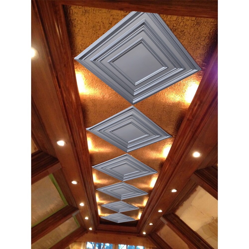 Falkirk Perth 2 ft. x 2 ft. Glue Up or Lay In Square Ceiling Panel in Pearl White (10-Pack)