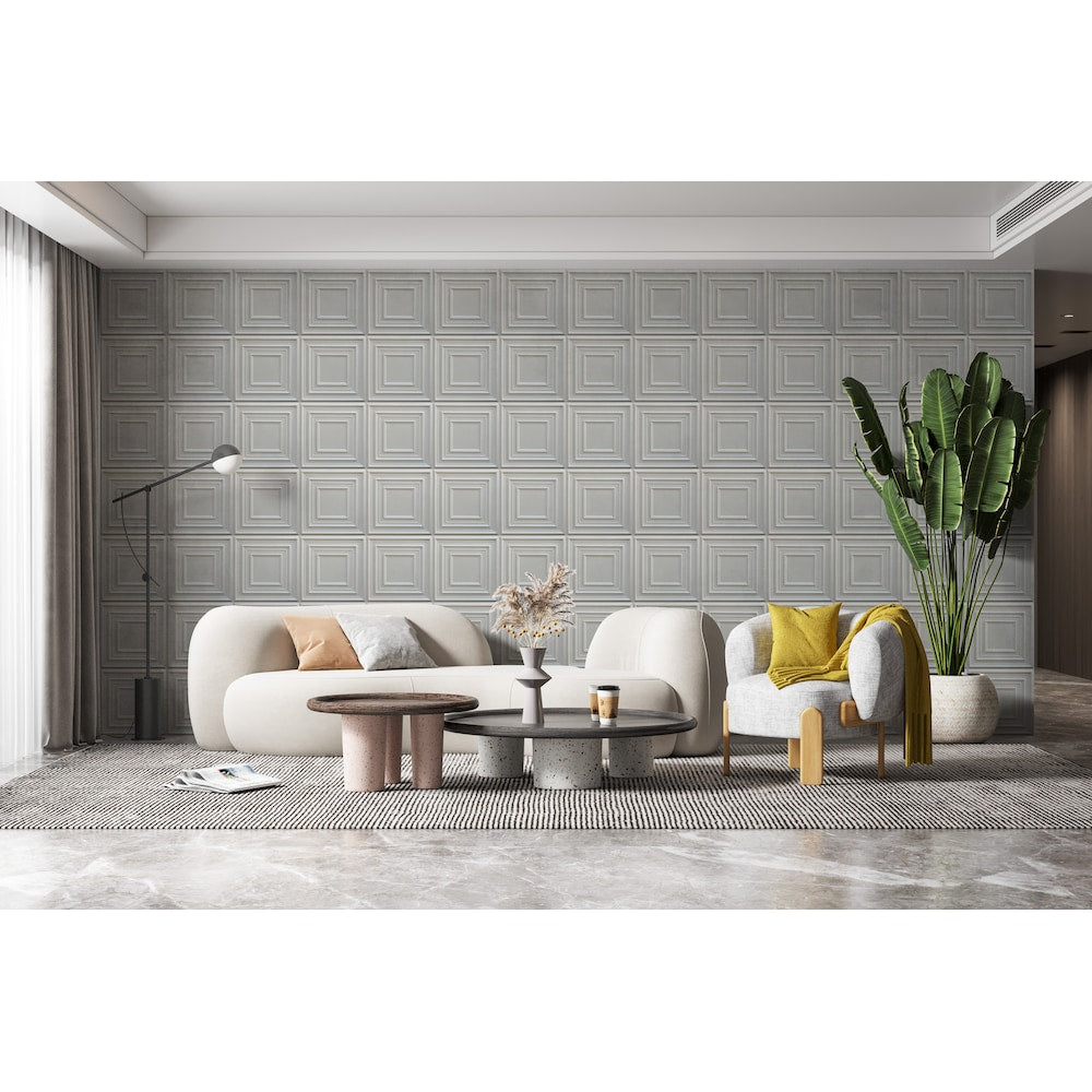 Falkirk Perth 2 ft. x 2 ft. Glue Up or Lay In Square Ceiling Panel in Silver (10-Pack)