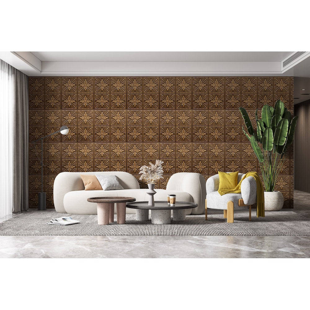 Falkirk Perth 2 ft. x 2 ft. Glue Up Antique Gold Ceiling Panel Patchwork (10-Pack)