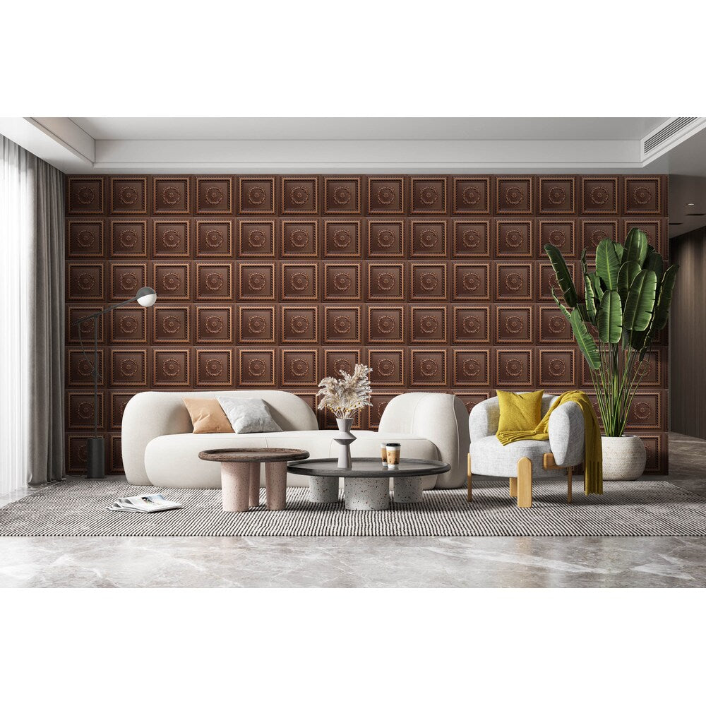 Falkirk Perth 2 ft. x 2 ft. Glue Up or Lay In Traditional Ceiling Panel in Antique Copper (10-Pack)