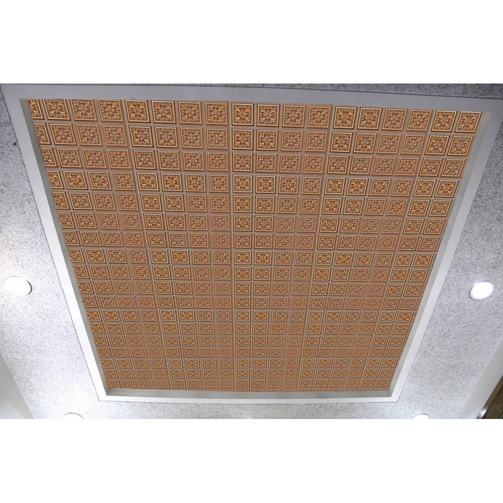 Falkirk Perth 2 ft. x 2 ft. Patchwork Glue Up Ceiling Panel in Antique Gold (25-Pack)