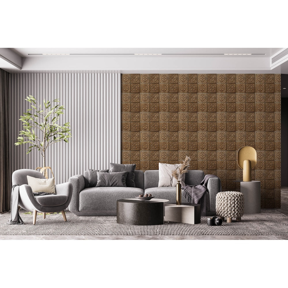 Falkirk Perth 2 ft. x 2 ft. Antique Gold Patchwork Ceiling Panel Glue Up (25-Pack)