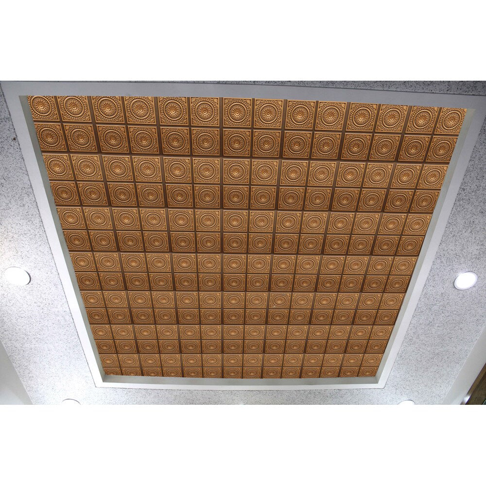 Falkirk Perth, 2 pi x 2 pi, panneau de plafond collé, or antique, patchwork (paquet de 25)
