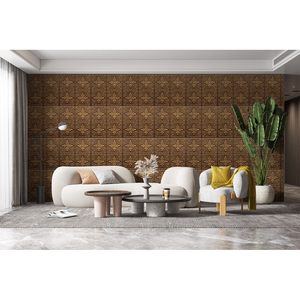 Falkirk Perth 2 ft. x 2 ft. Patchwork Antique Gold Ceiling Panel Glue Up (25-Pack)