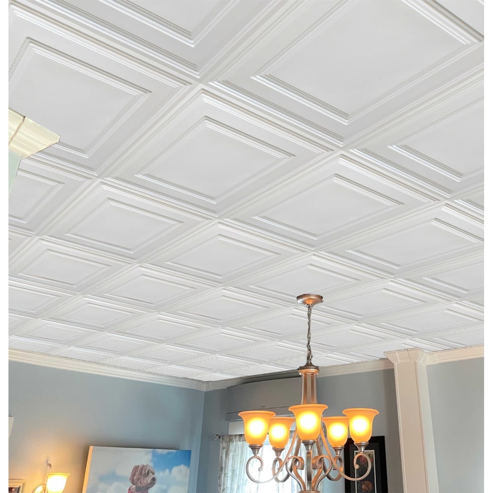 Falkirk Perth 2 ft. x 2 ft. Lay In Ceiling Panel in Pearl White (25-Pack)