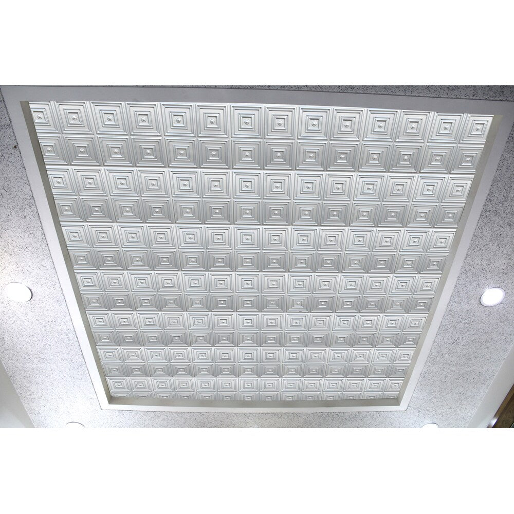 Falkirk Perth 2 ft. x 2 ft. Glue Up Ceiling Panel in Silver (25-Pack)